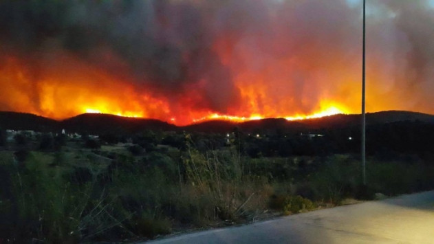 Καίγεται η Χίος – Ξημερώματα ξέσπασε μεγάλη πυρκαγιά στα νότια του νησιού