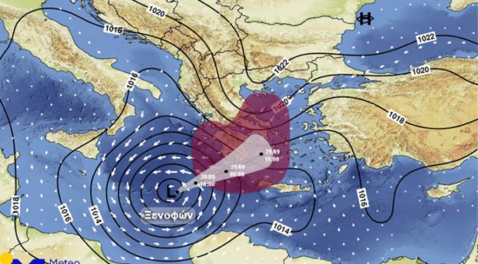 Καιρός: Δείτε που θα κινηθεί και πότε θα χτυπήσει ο κυκλώνας – Καταιγίδες, κρύο και θυελλώδεις άνεμοι